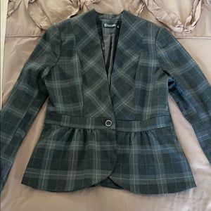 Grey Plaid Dress/Suit Jacket